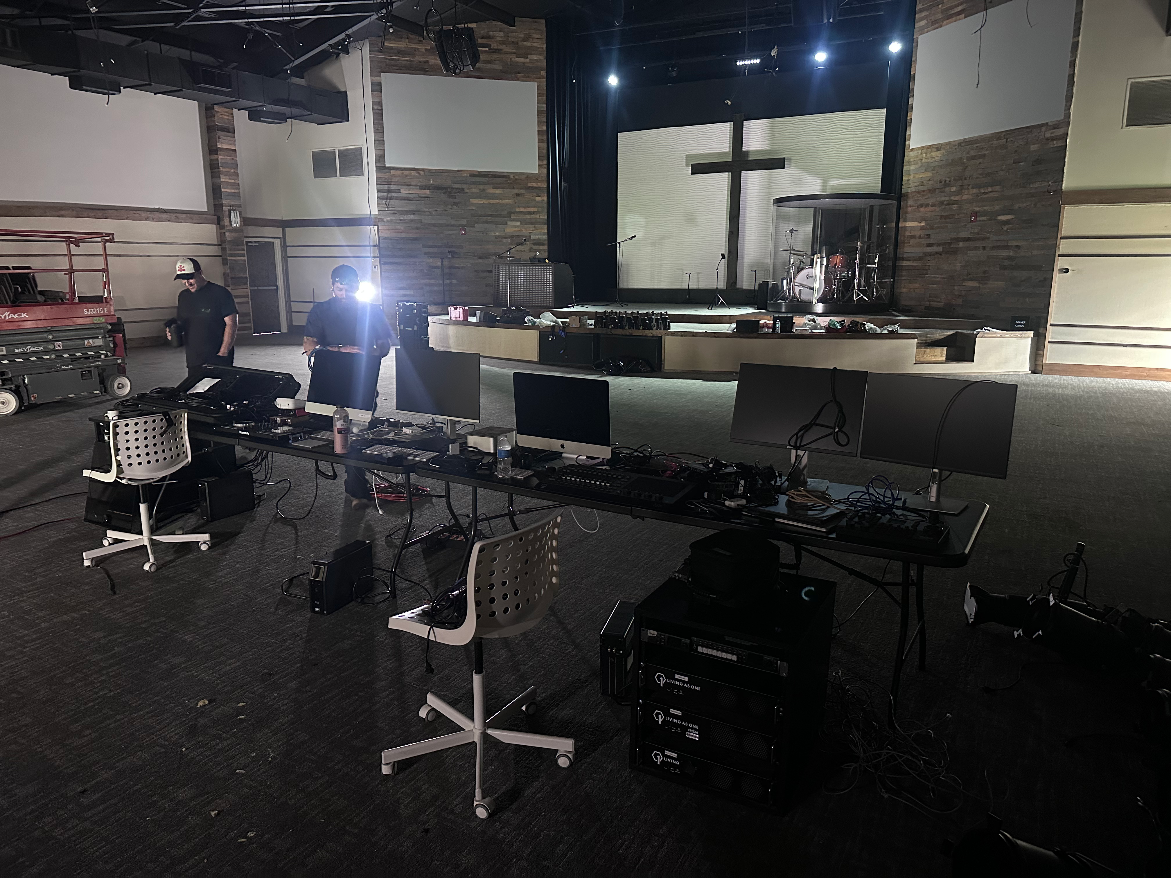 Lighting installation underway at Acacia.